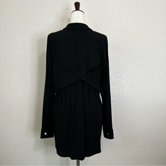 Soft Surroundings Black Criss-Cross Back Button Down Tunic Shirt, Sz Medium - Picture 8 of 13
